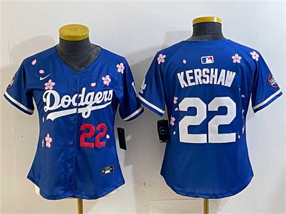 Women%27s Los Angeles Dodgers #22 Clayton Kershaw Royal 2025 Tokyo Series Limited Stitched Jersey->mlb womens jerseys->MLB Jersey